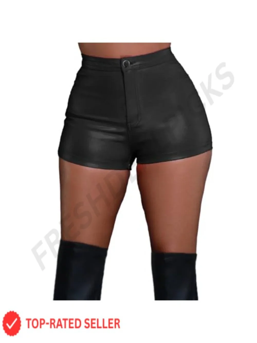 Women's Faux Leather Stretch Shorts High Waist Sexy Mini Hot Party Club